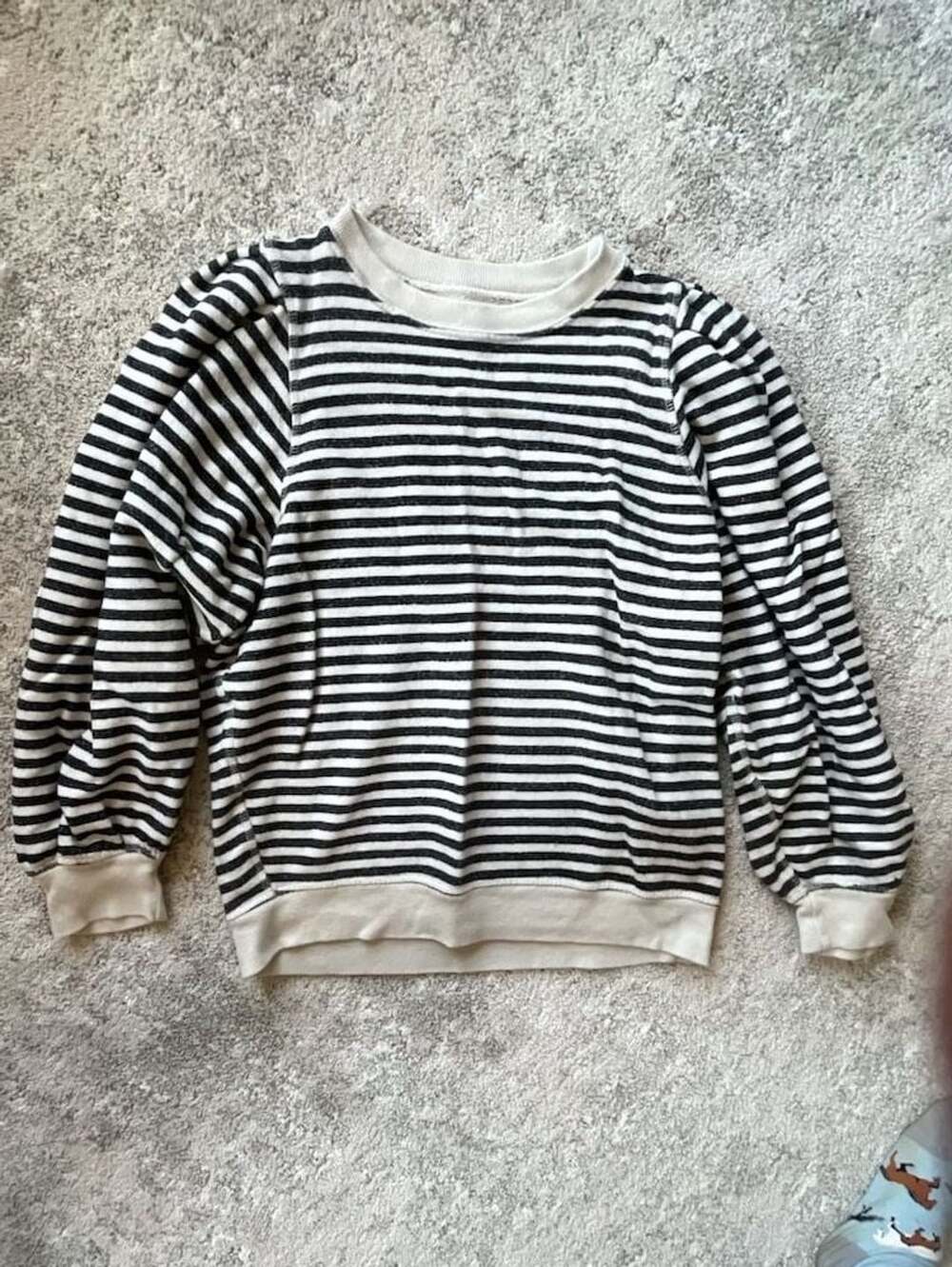 The Great. The Pleat Sleeve Sweatshirt - Stocking Stripe
